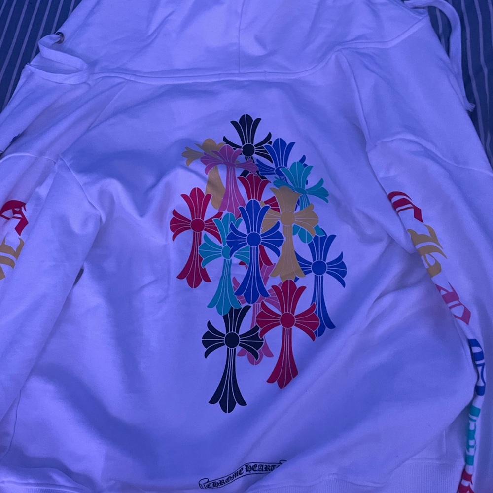 Chrome hearts white zip up hoodie brand new medium but I believe fits small